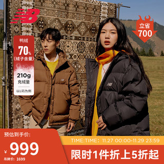 new balance 23年男女同款运动休闲保暖连帽户外羽绒服AMJ33328 DHE S