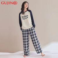 古今 GUJIN@睡衣女士春秋款2023居家长袖甜美可外穿ins风家居服套装