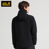 Jack Wolfskin狼爪夹克男秋款运动户外日常舒适防风透气连帽软壳外套男5303661 5303661-6000/黑色 S 170/92A