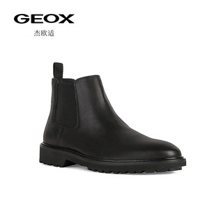 GEOX杰欧适男鞋冬时尚圆头套筒休闲切尔西靴U26DRB 黑色C9999 39