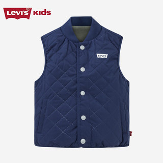 Levi's李维斯童装棉马甲外套男女童上衣保暖无袖外穿潮 深靛蓝 130/64(7)