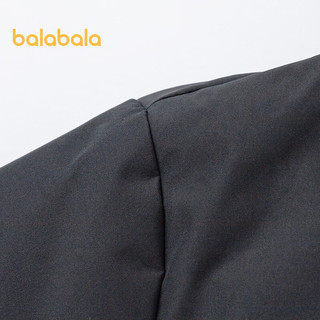 巴拉巴拉女童羽绒服冬季中长款2023童装大童外套 黑色90001（灰鸭绒） 150cm