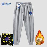 NASA WEEK运动休闲裤纯棉男女加绒加厚季小脚裤大码卫裤潮J