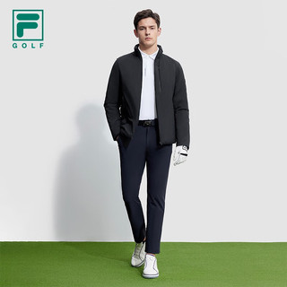 FILA 斐乐男士羽绒服2023冬高尔夫运动简约基础立领外套 深黑-BK 180/100A/XL