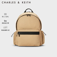 CHARLES&KEITH23冬季尼龙轻便男女同款双肩背包大容量CK2-60671589-1 Camel驼色 XL