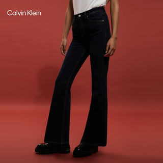 Calvin Klein【明星同款龙年系列】Jeans24春女新年高腰微喇牛仔裤J222859 1BJ-牛仔深蓝 25