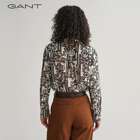 GANT甘特冬女士气质印花桑蚕丝长袖衬衫|4300256 116亚麻布色 34 此款偏大，可买小一码