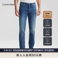 Calvin Klein  Jeans春秋男士休闲通勤合体版猫须中蓝水洗微弹牛仔裤J320954 1A4-牛仔蓝 32  （160-170斤）
