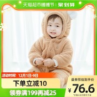 88VIP：yinbeeyi 婴蓓依 婴儿连体衣棉服秋冬装加厚夹棉新生儿宝宝圣诞外出抱衣哈衣 1件装