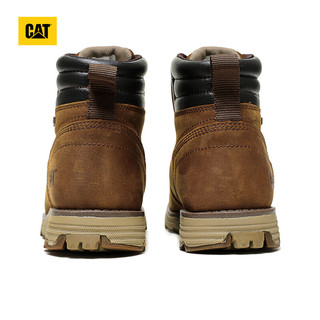 CAT 卡特彼勒 卡特男式城市机能防水户外休闲牛皮工装靴短靴子 棕色