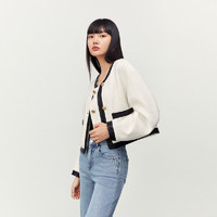 太平鸟【外套合集】时尚设计感休闲复古外套女 米白设计感外套 XL