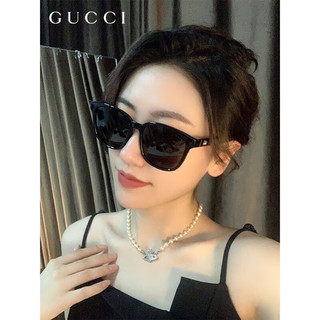 GUCCI 古驰 近视墨镜男女全框矩形潮流近视太阳镜男女款防晒遮阳GG0637SK GG0637SK-001-56(镜片)