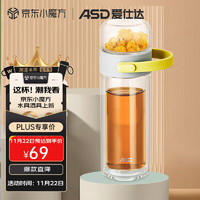 爱仕达（ASD）玻璃杯 茶香欣悦泡茶杯 家用办公耐热茶杯 260ml 灰/黄