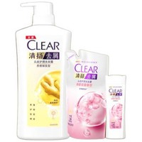 CLEAR 清扬 洗发水套装（生姜500g+樱花200g+100g）