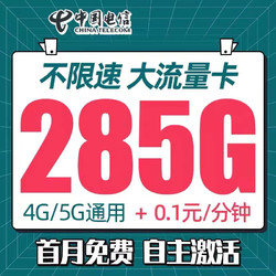 CHINA TELECOM 中国电信 封神卡 20年29元月租（135G全国流量+100分钟通话）