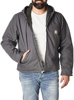 carhartt 卡哈特 104392 男士水洗帆布连帽工装夹克 L码（灰色/棕色）