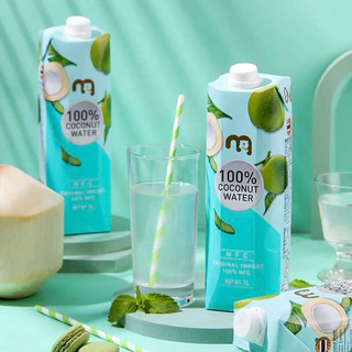 麦臻选泰国 100%椰子水1L装 休闲饮品非浓缩还原饮品
