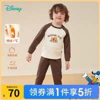 Disney 迪士尼 童装儿童长袖套装迪士尼宝宝卡通保暖内衣家居服舒适保暖