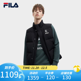 FILA X Études斐乐男士羽绒马甲2023冬时尚休闲简约立领上衣 传奇蓝-NV 180/100A/XL