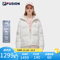 斐乐（FILA）FILA FUSION斐乐潮牌女子羽绒服时尚休闲连帽保暖外套 纶度白-WT 175/92A/XL