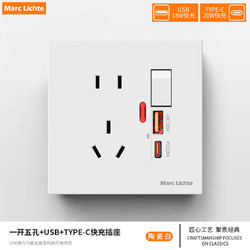 MARC LICHTE 一开五孔+USB+TYPE-C插座