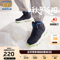 Skechers斯凯奇男女童棉鞋冬季儿童雪地靴4-16岁大童二棉鞋加绒鞋8701647L 男童/海军蓝色/多彩色/NVMT 33码