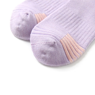 森马童装儿童袜子男童女童2双装防滑防扭伤长袜简约潮 紫白色调00371 100cm