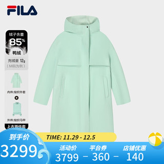 FILA Emerald斐乐女士上衣两件套2023冬时尚休闲宽松梭织外套 玉清绿-TQ 160/80A/S