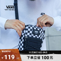 VANS 范斯 官方 男女情侣斜跨包黑白棋盘格美式街头风