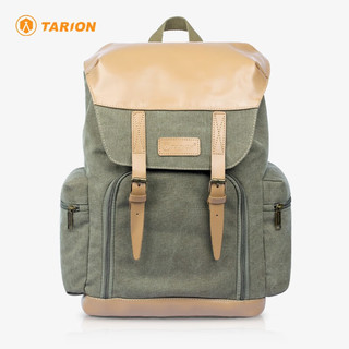TARION 图玲珑 相机包单反双肩背包便携牛皮帆布摄影包佳能尼康内胆包M02 密林绿
