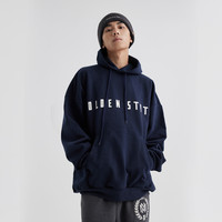 Mitchell&Ness 简约LOGO连帽套头衫纯色休闲运动圆领卫衣BF风