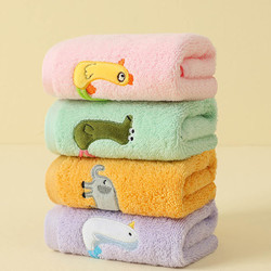 SANLI 三利 儿童毛巾 紫色鹅+绿色鳄+黄色象+粉色鸡