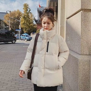 BTTKDL 2023新款韩版面包服女短款宽松羽绒棉服 米白色