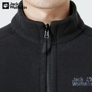 Jack Wolfskin狼爪抓绒衣男秋冬户外加厚保暖休闲开衫夹克外套5026032 6000/黑色/偏小一码 3XL 185/112A