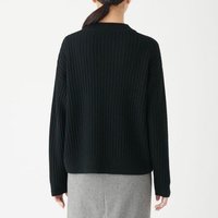 MUJI 無印良品 无印良品 女士高圆领毛衣 W9AA023 黑色 M