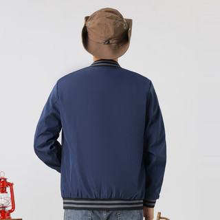 真维斯潮流男装外套休闲时尚宽松版型立领夹克DS 蓝色2500 175/92A/XL