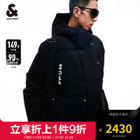 杰克·琼斯（JACK&JONES）23年秋季男士个性潮流时尚简约舒适保暖字母胶印羽绒服外套男 E40黑色 180/100A/L