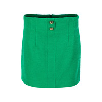 ZARA 女士纯棉商务通勤金属扣粗呢半截裙