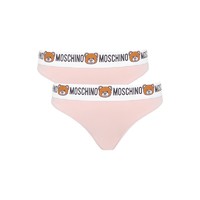 MOSCHINO 小熊LOGO女士三角内裤丁字裤两条装 4762 9003 粉色 1