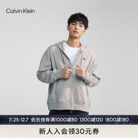 Calvin Klein Jeans秋冬男士休闲简约刺绣加绒宽松连帽拉链开衫卫衣40HM259 P79-椰青灰 XS