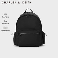 CHARLES & KEITH CHARLES&KEITH23冬季尼龙轻便男女同款双肩背包大容量CK2-60671589-1 Noir黑色 XL