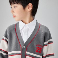 Mini Peace 太平鸟童装中性洋气学院风字母刺绣针织开衫儿童毛衣线衫