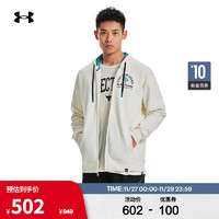 安德玛（UNDERARMOUR）Project Rock强森男子棉织训练运动外套1377436 白色130 XL