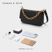 CHARLES & KEITH CHARLES&KEITH;女士圆扣饰链条斜挎单肩包CK2-20270795