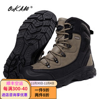 OUKQQO 欧卡奥 户外登山鞋男2023新款耐磨战术男靴徒步作战鞋 卡其 39