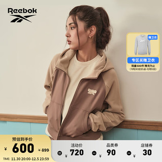 Reebok锐步秋季女子JACKET针织连帽全开襟夹克外套 23FRC104WGR1 A/M