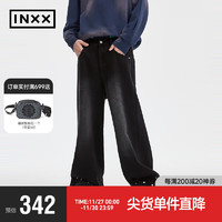 英克斯（inxx）Standby 宽松休闲水洗大裤脚牛仔裤直筒裤XMD4221701 黑色 L