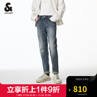 杰克·琼斯（JACK&JONES）冬季男士修身版型合身水洗时尚牛仔裤子长裤223432065 中牛仔蓝E42 170/78A/SRW