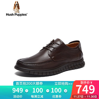 暇步士（Hush Puppies）皮鞋男士德比软底英伦商务休闲鞋A2E16AM4 啡色 43