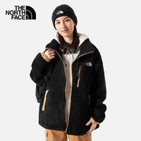 北面（The North Face）抓绒上衣女仿羊羔绒户外休闲宽松舒适保暖秋季81S2 JK3/黑色 M/160